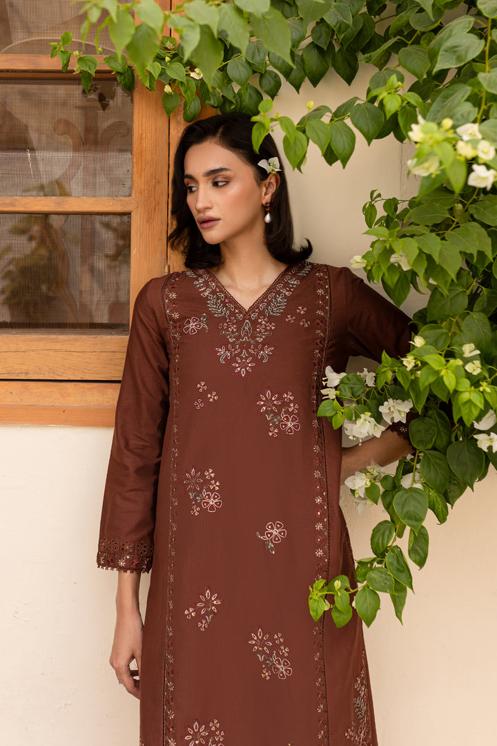 Evana 2Pc - Embroidered Khaddar Dress