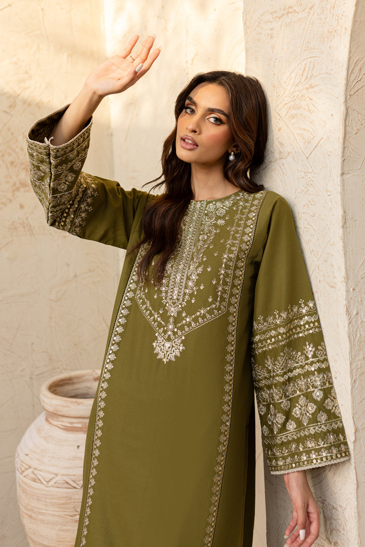 Odin 2Pc - Embroidered Khaddar Dress