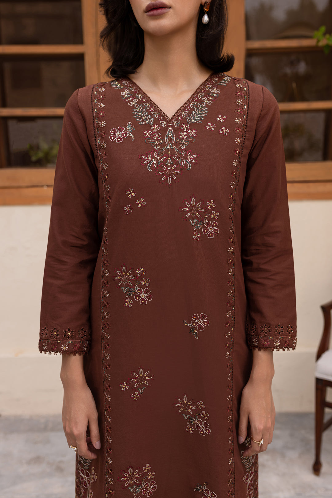 Evana 2Pc - Embroidered Khaddar Dress