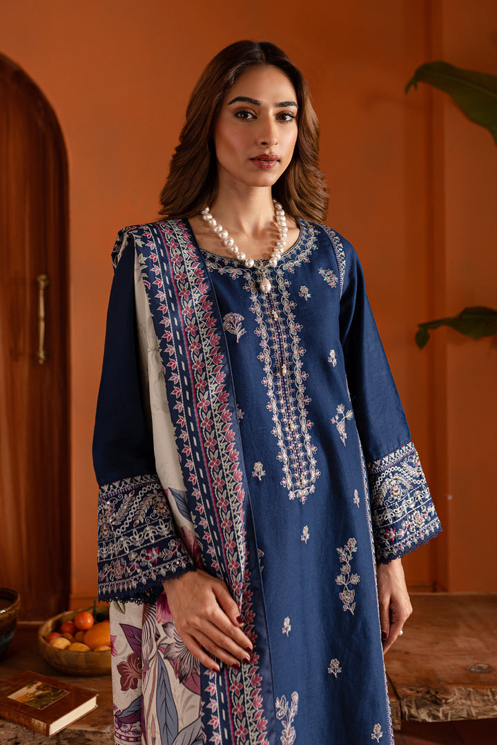 Sahil 3Pc- Embroidered Khaddar Dress