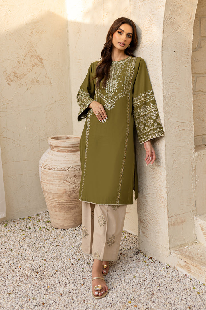 Odin 2Pc - Embroidered Khaddar Dress