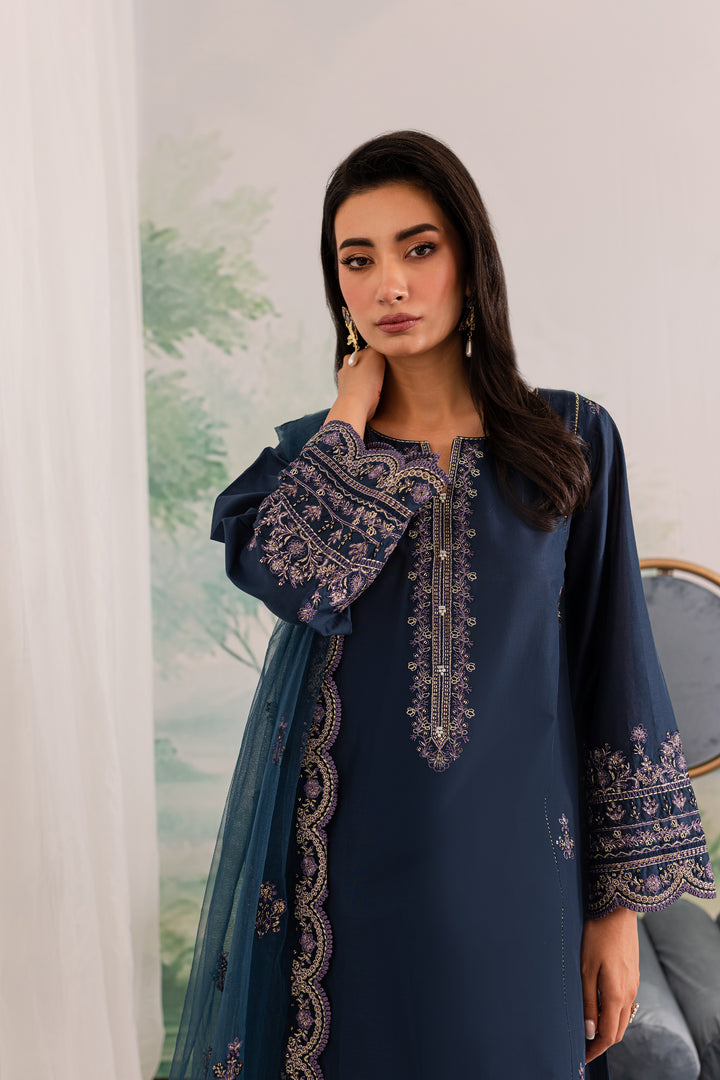 Apollo 3Pc - Embroidered Lawn Dress