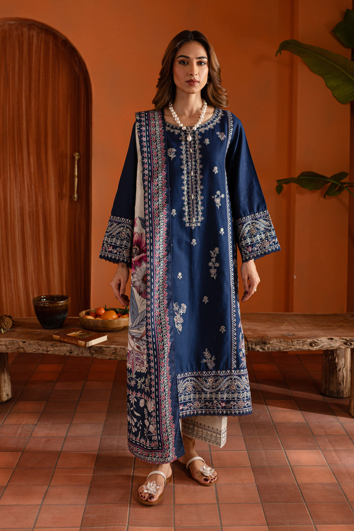 Sahil 3Pc- Embroidered Khaddar Dress