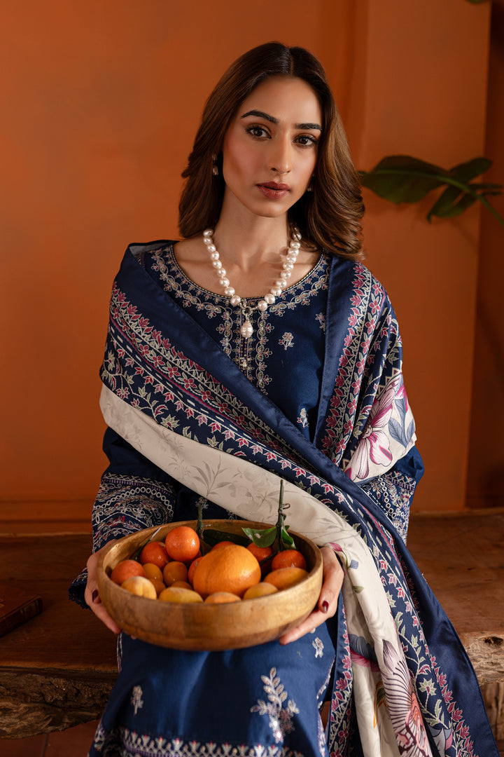 Sahil 3Pc- Embroidered Khaddar Dress