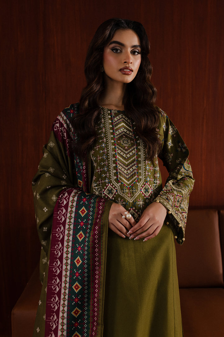 Fern Fall 3Pc - Embroidered Khaddar Dress