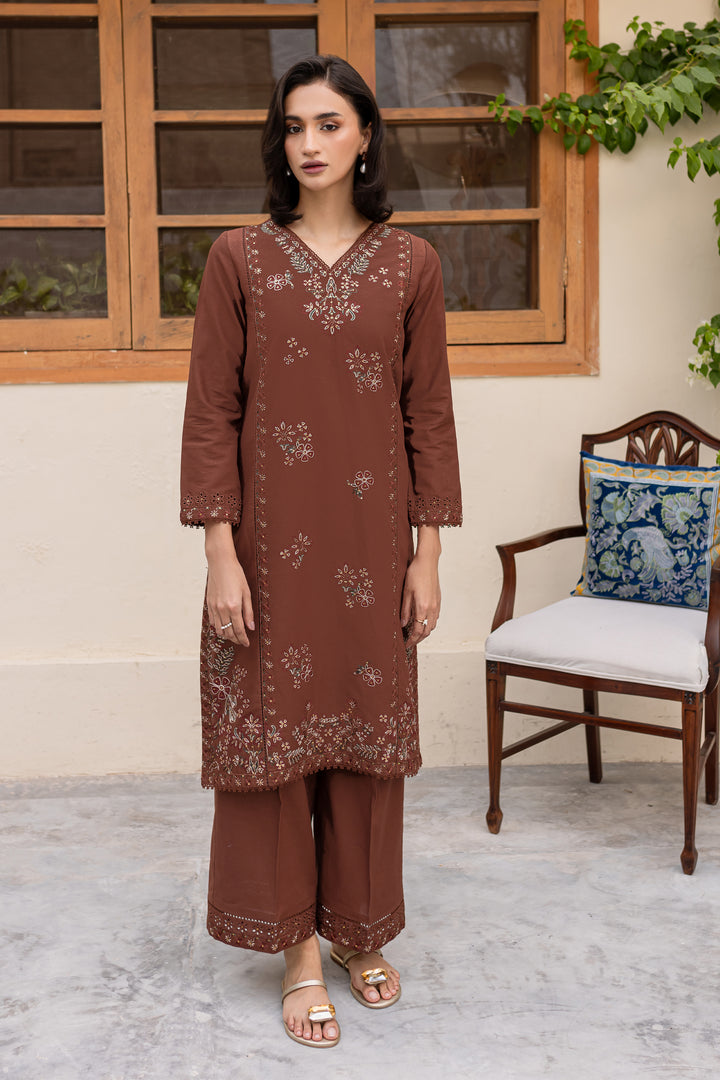 Evana 2Pc - Embroidered Khaddar Dress