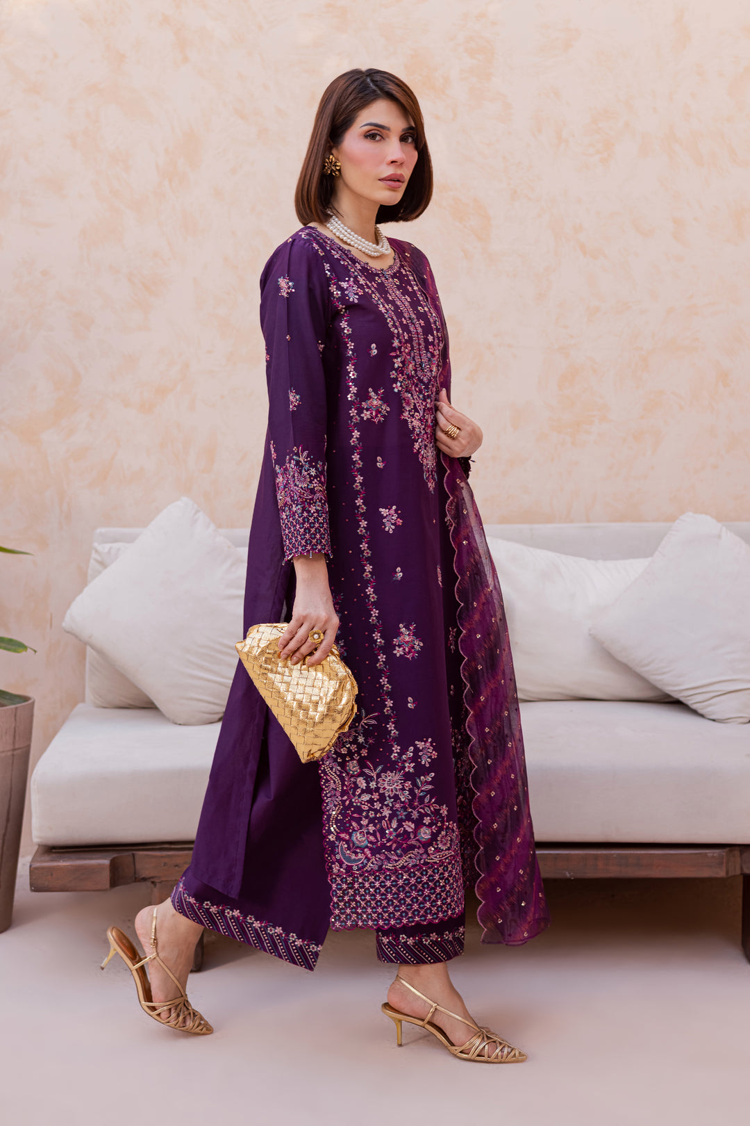 Shimmer 3Pc - Festive Embroidered Lawn