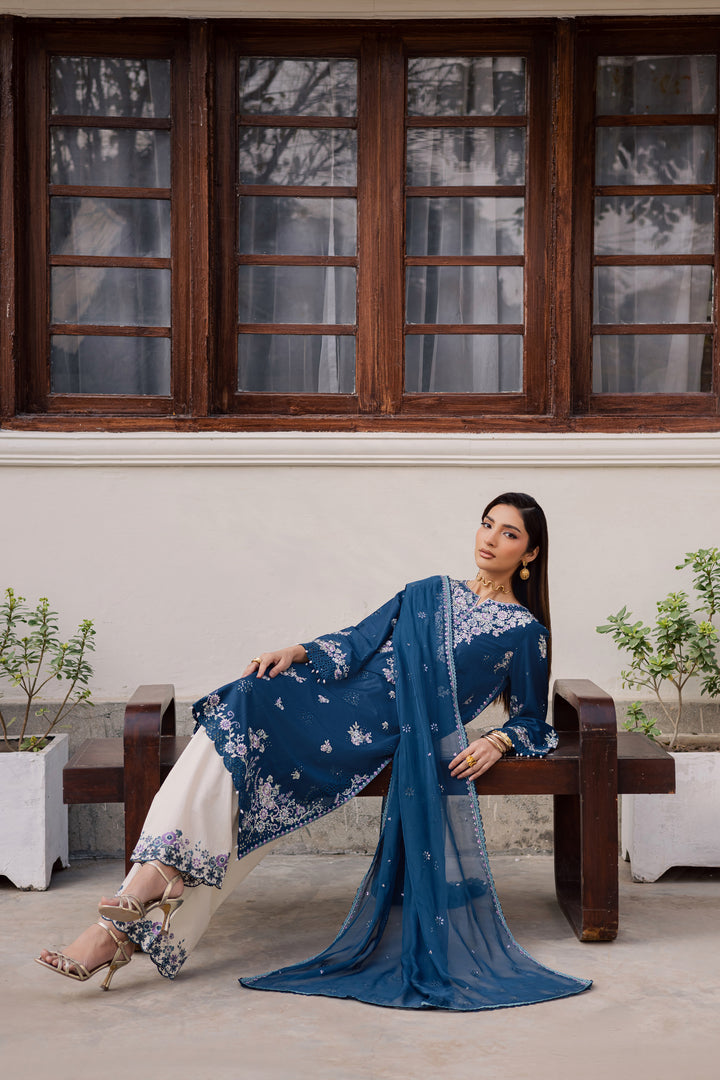 Azraaq 3Pc - Festive Embroidered Lawn