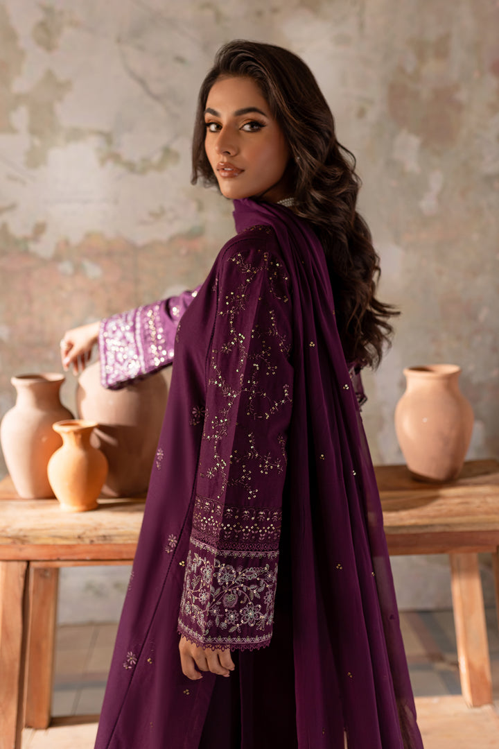 Chowder 3Pc - Embroidered Khaddar Dress