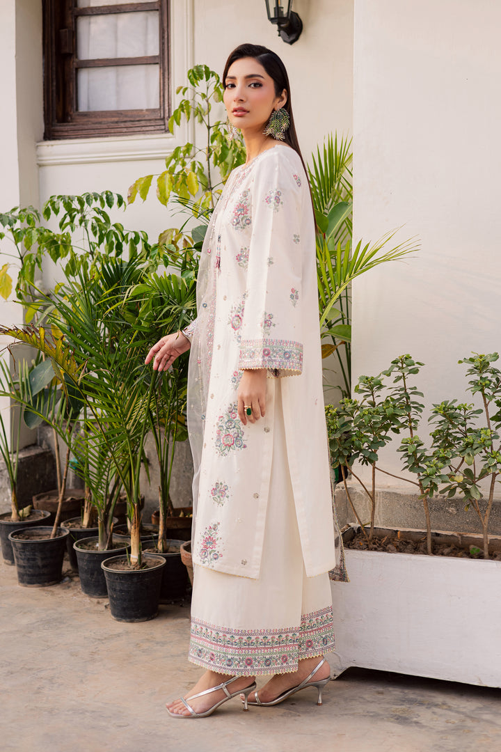 Zarkhuba 3Pc - Festive Embroidered Lawn