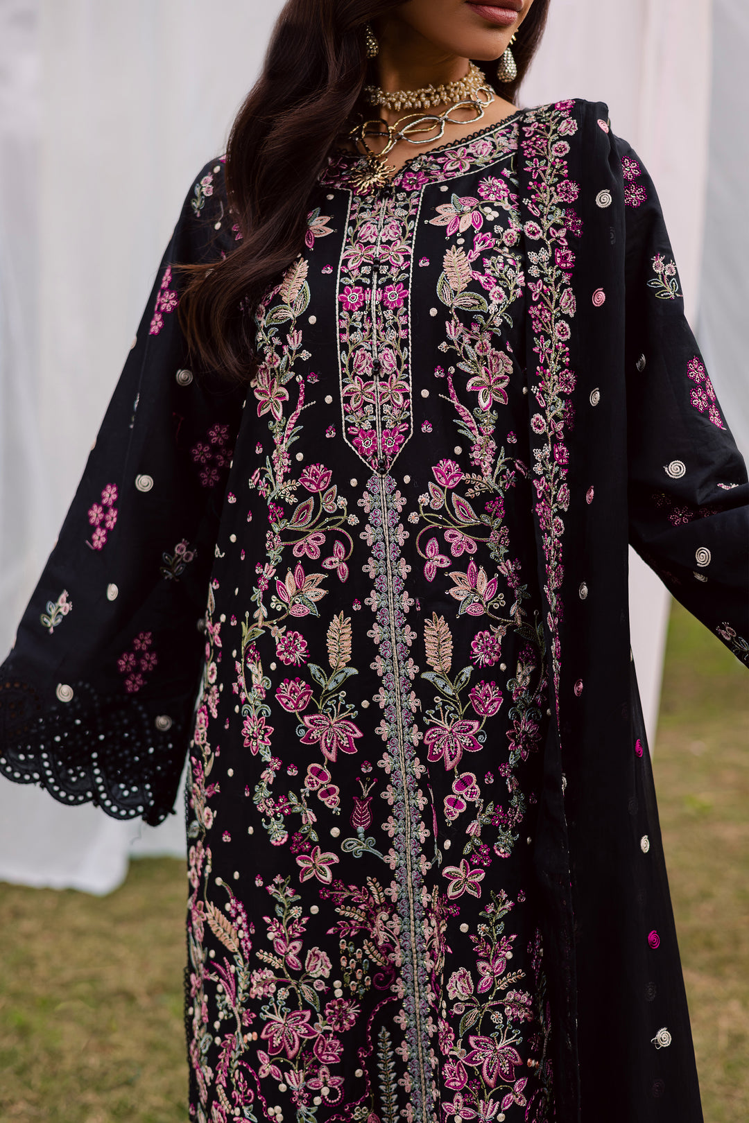 Rene 3Pc - Festive Embroidered Lawn