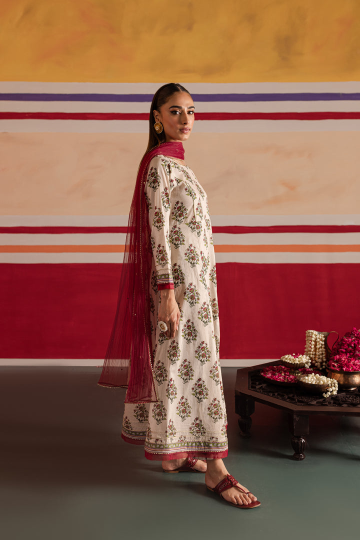 Jahan'Aara 3Pc - Printed Lawn Dress