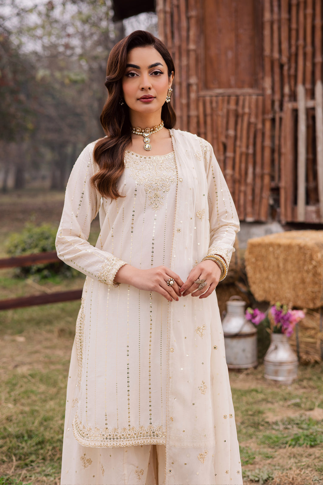 Hans 3Pc - Festive Embroidered Lawn