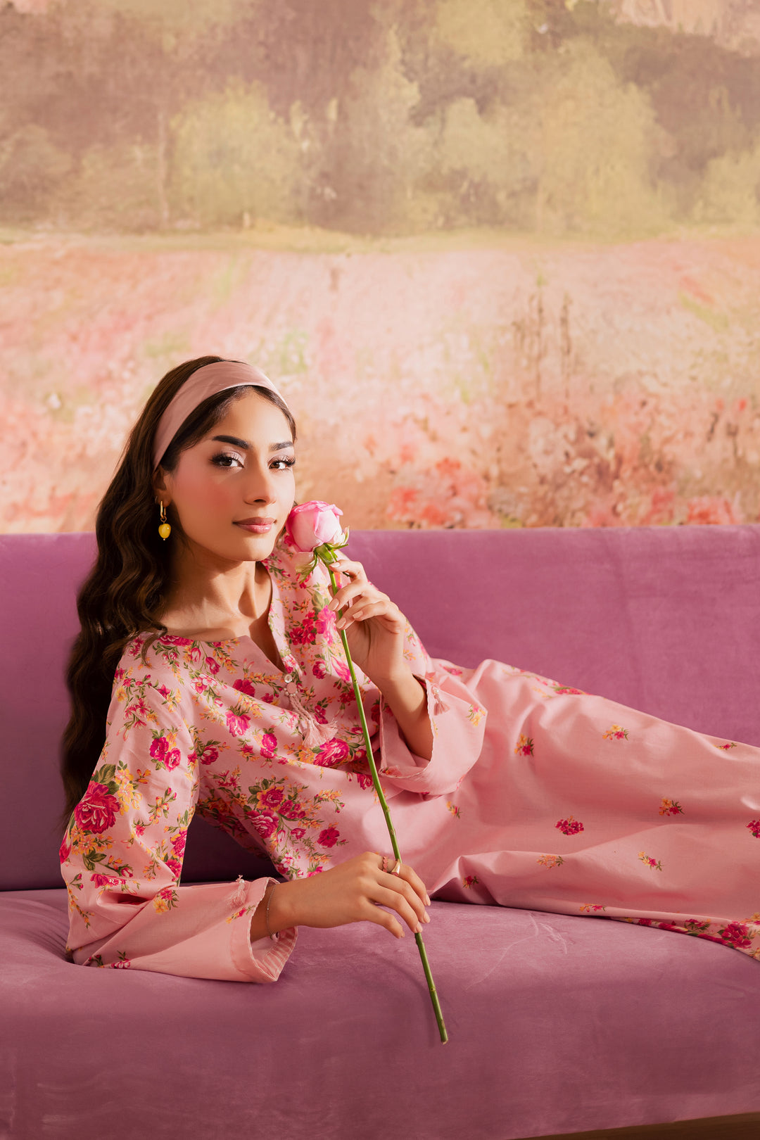 Pink Meadow 2Pc - Printed Lawn Dress