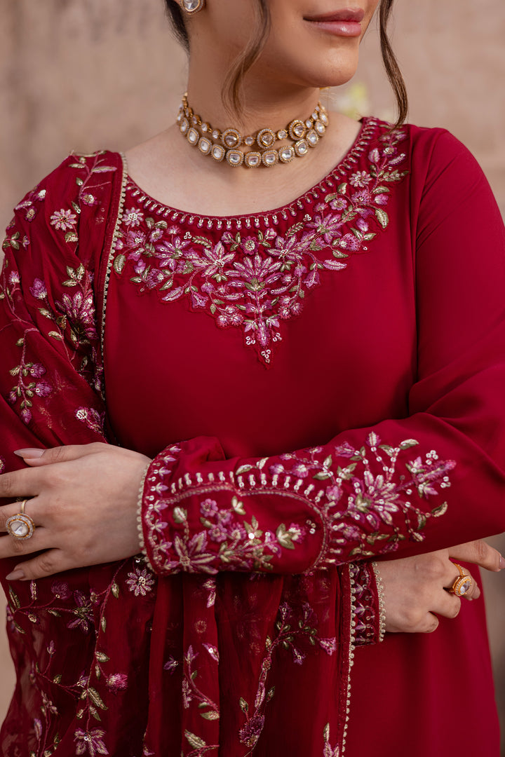 Red Adina 3Pc - Festive Luxe Pret