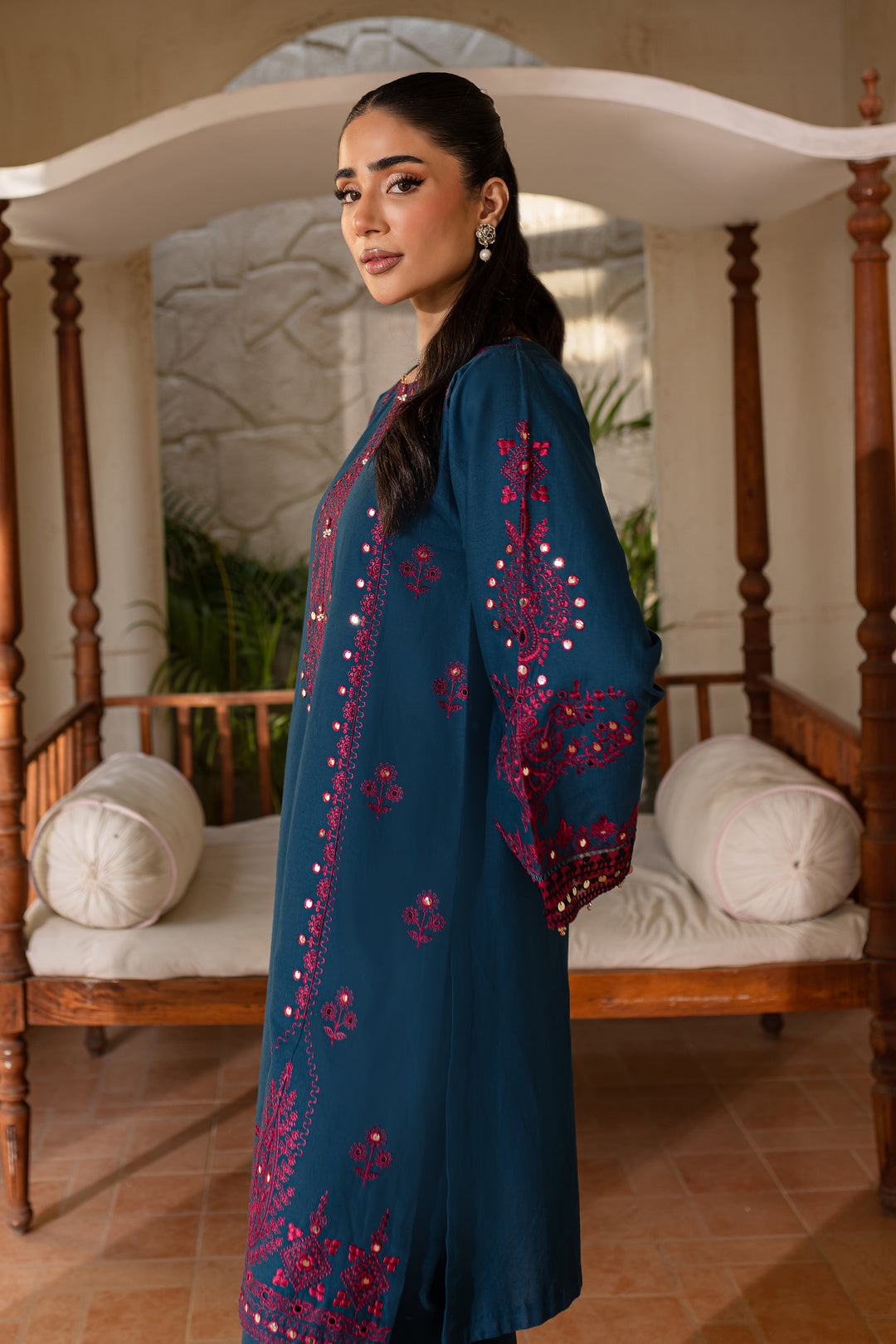 Meeru 2Pc - Embroidered Khaddar Dress