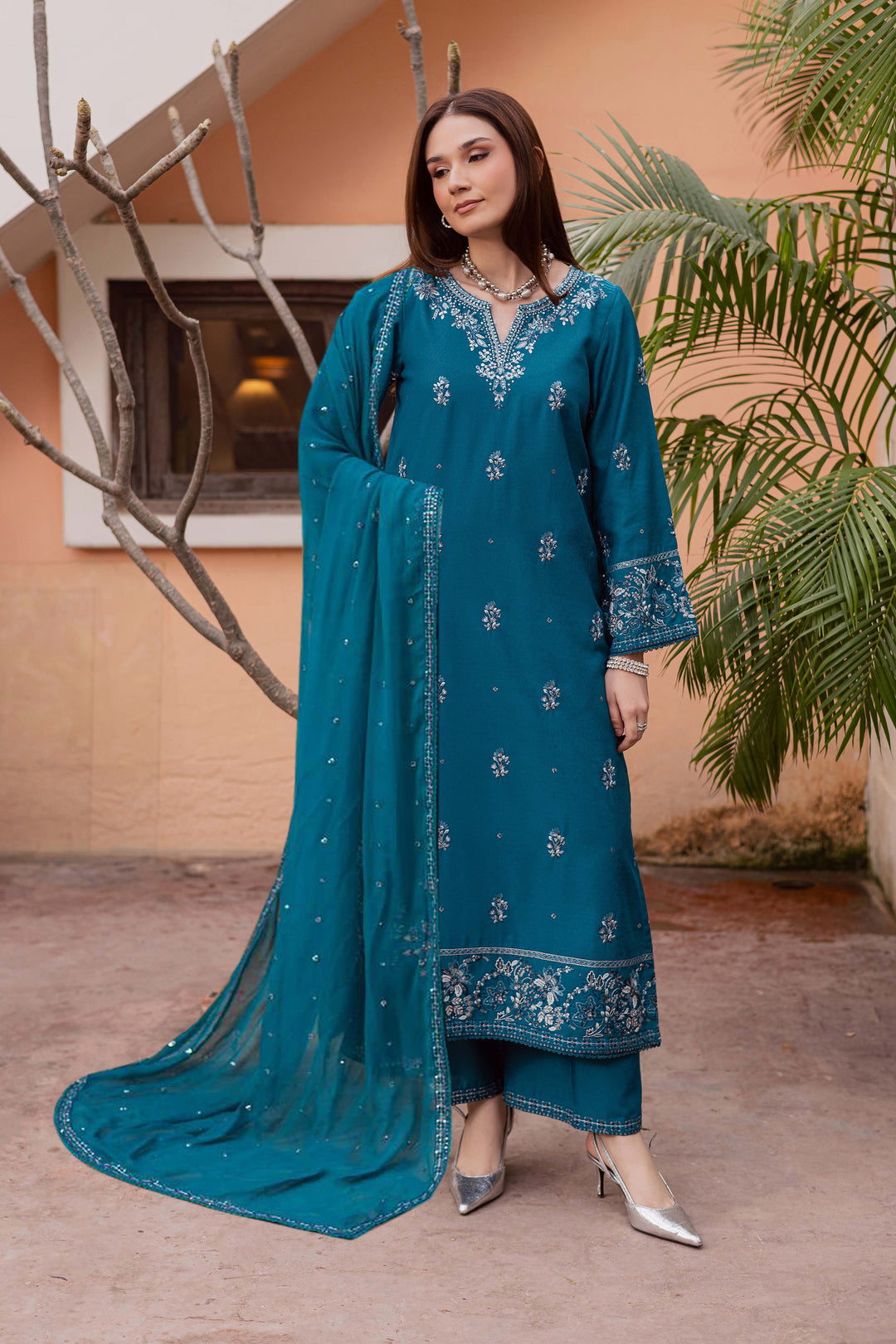 Nihal 3Pc - Embroidered Festive Pret