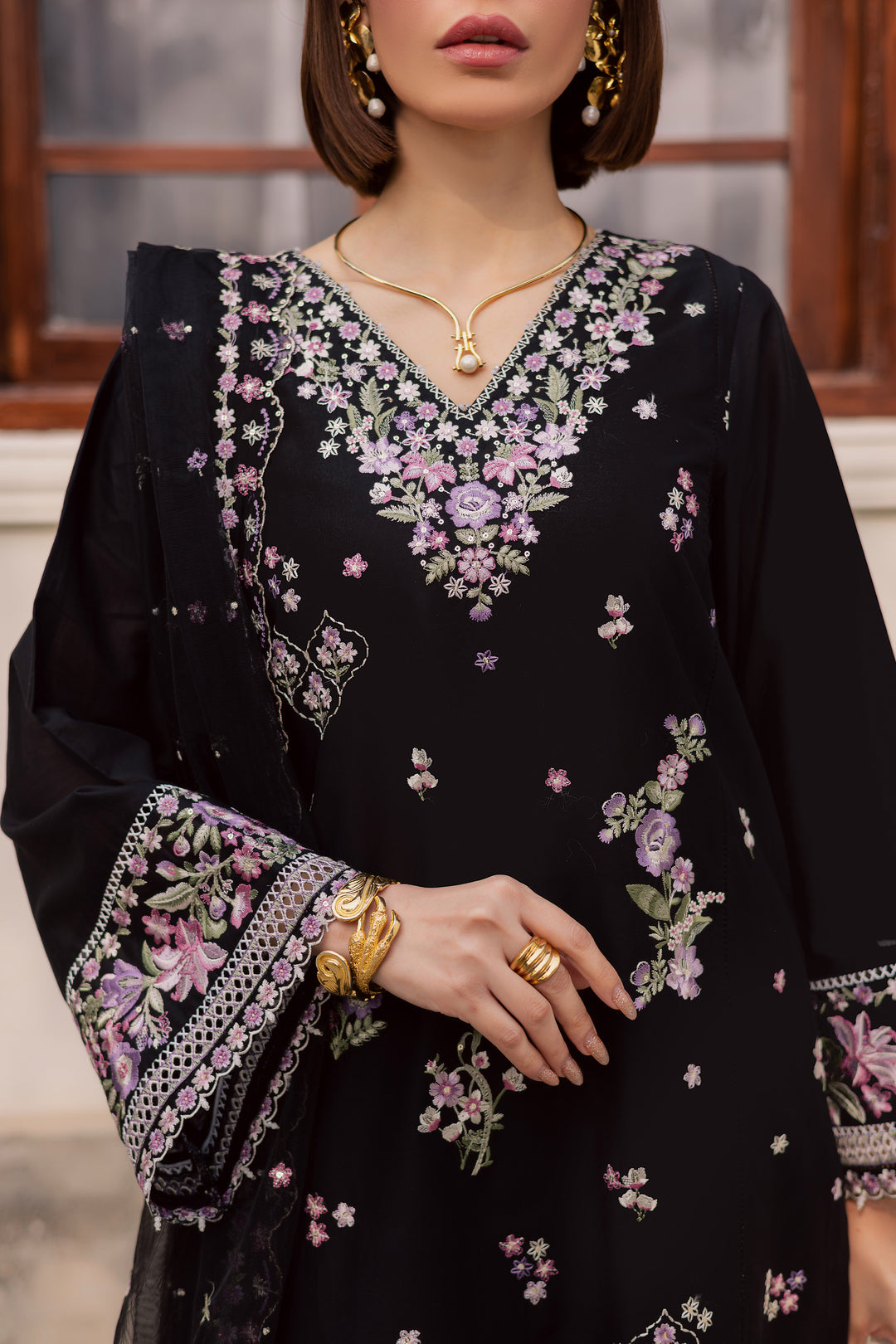 Raeqa 3Pc - Festive Embroidered Lawn