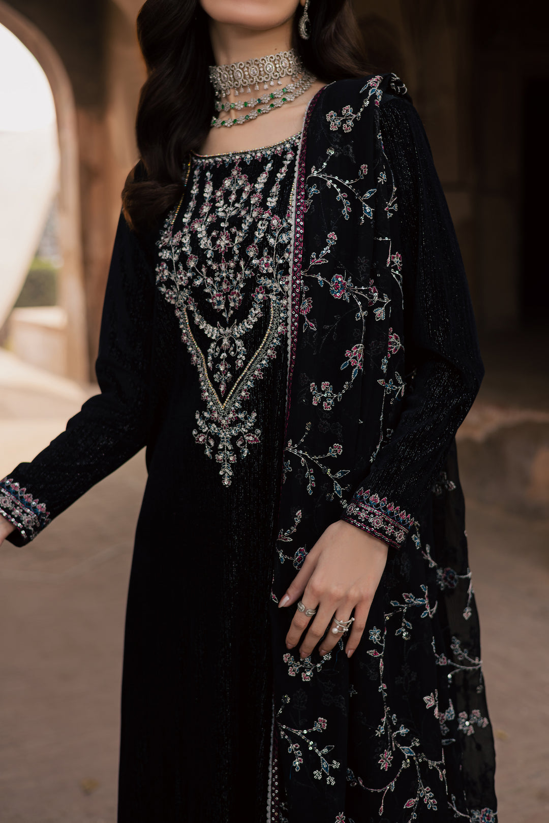 Melissa 3Pc - Velvet Formal Dress