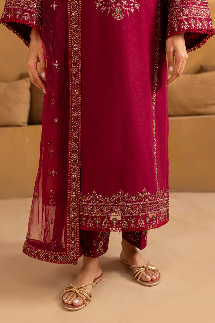 Balin 3Pc - Embroidered Khaddar Dress