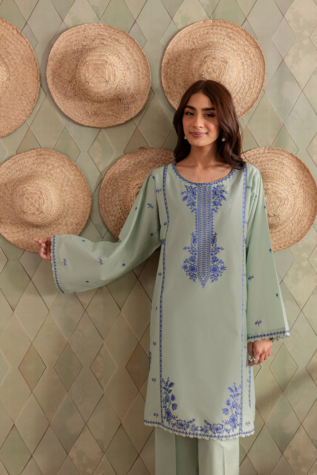 Aina 2Pc - Embroidered Lawn Dress