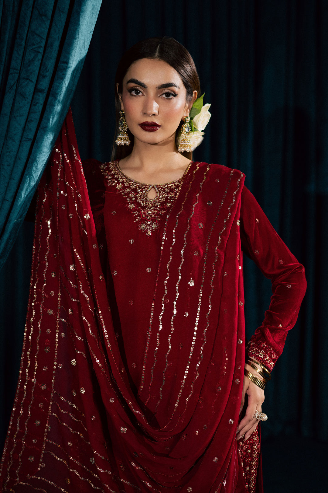Surkh Gul 3Pc - Velvet Formal Dress