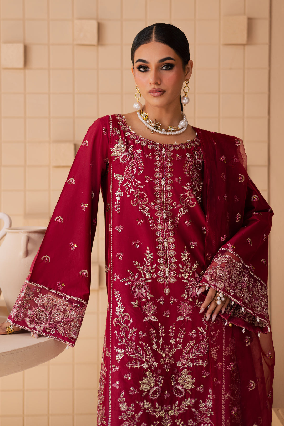 Abilene 3Pc - Embroidered Lawn Dress