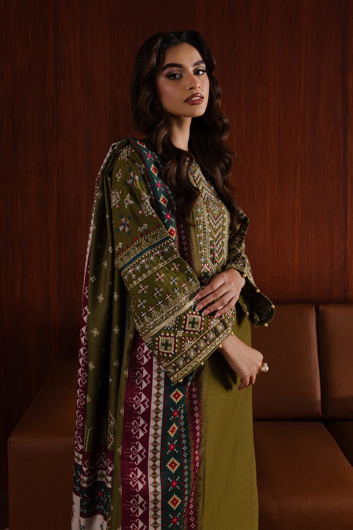 Fern Fall 3Pc - Embroidered Khaddar Dress