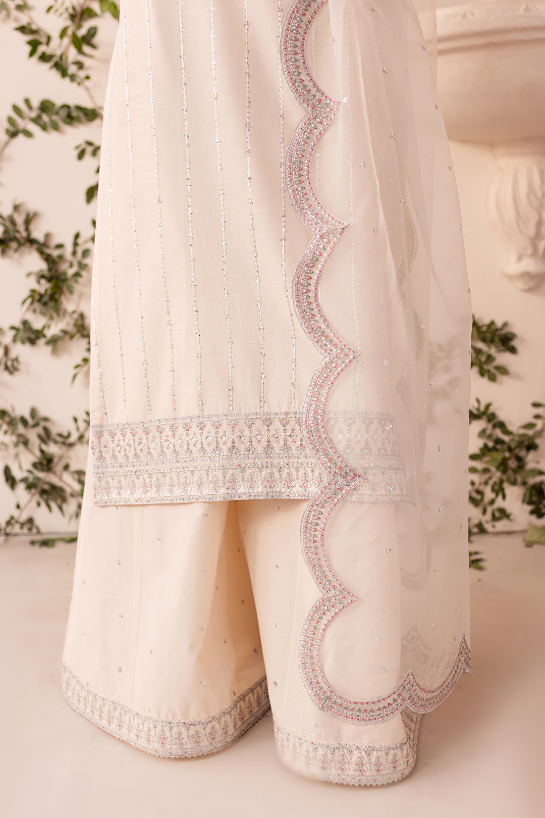 Feeha 3Pc - Embroidered Sharara Pret