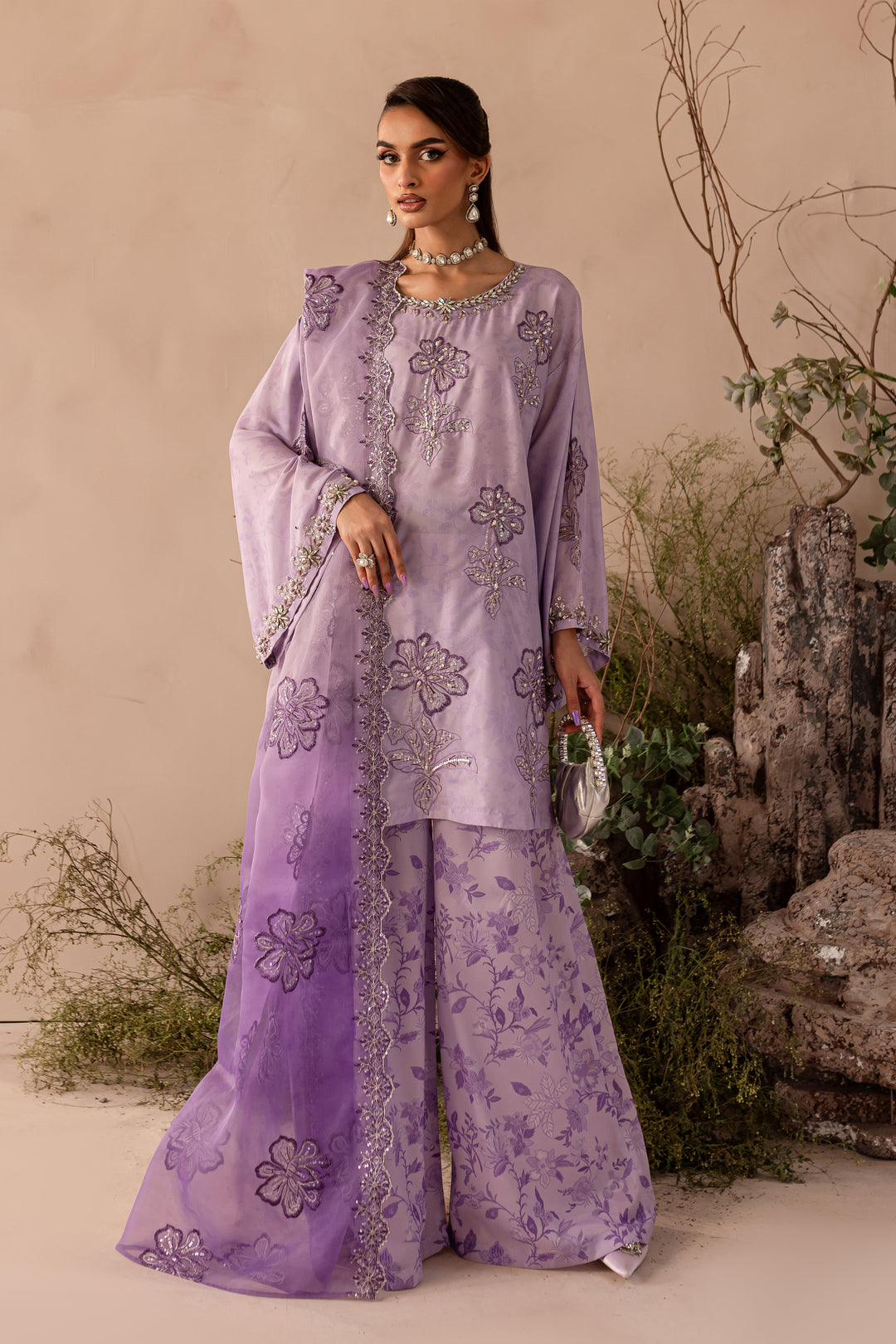 Saffora 3pc - Embroidered Luxe PRET