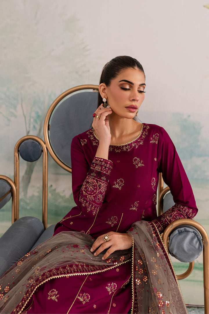 Peridot 3Pc - Embroidered Lawn Dress