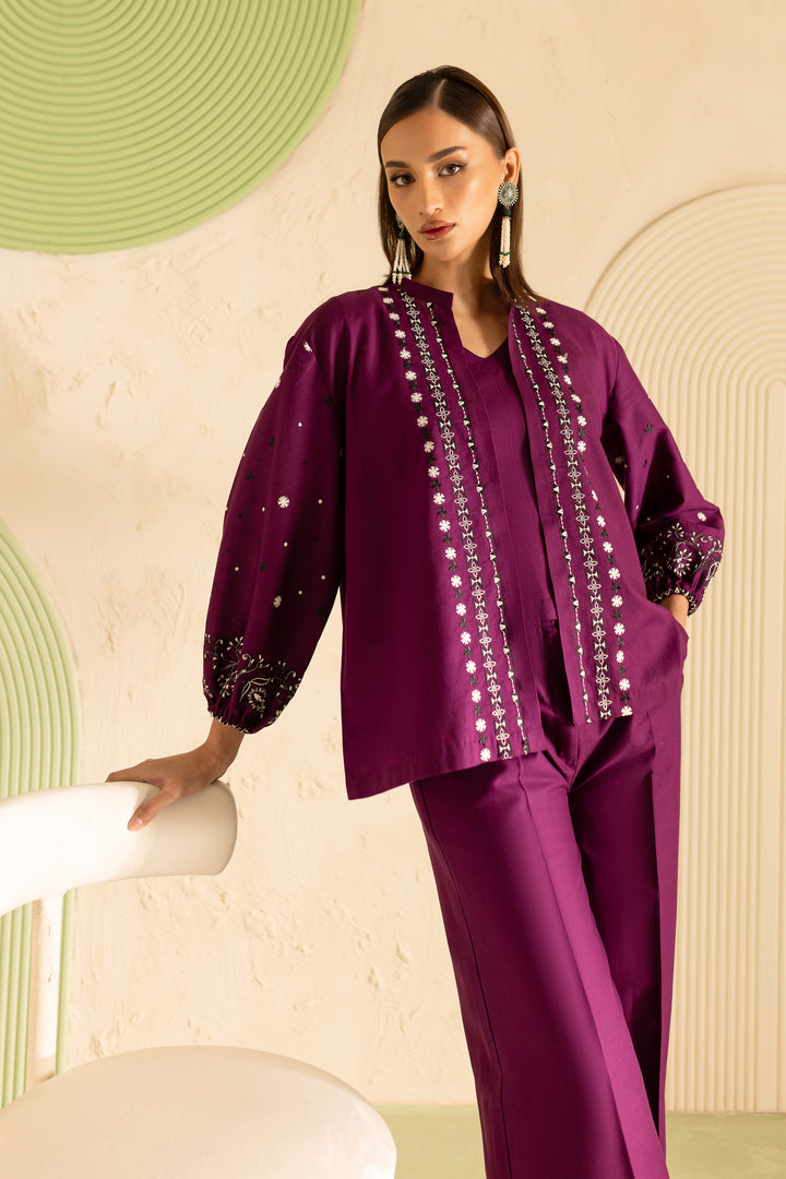 Edwina 3Pc - Embroidered Khaddar Dress