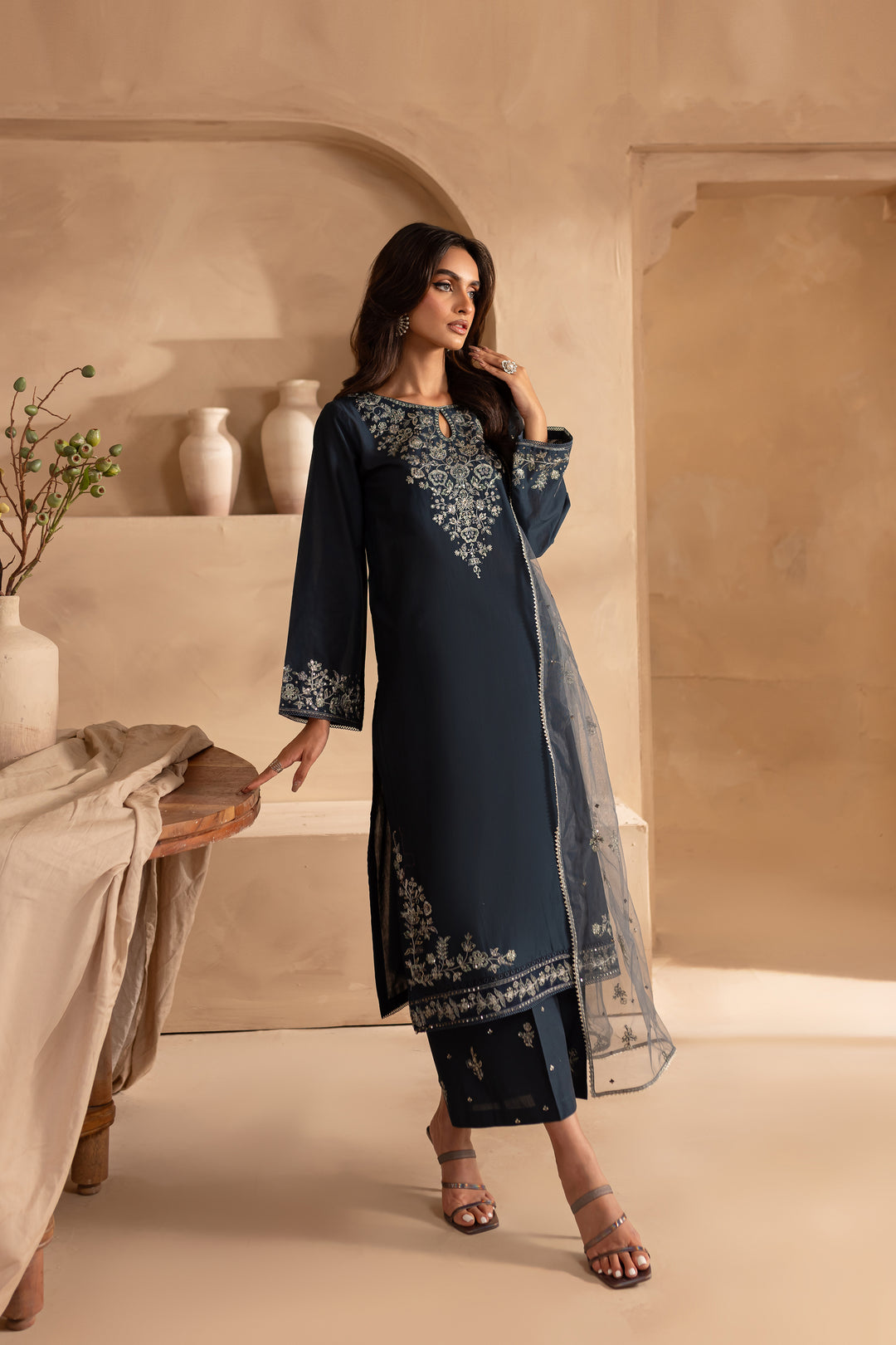 Ignite 3Pc - Embroidered Lawn Dress