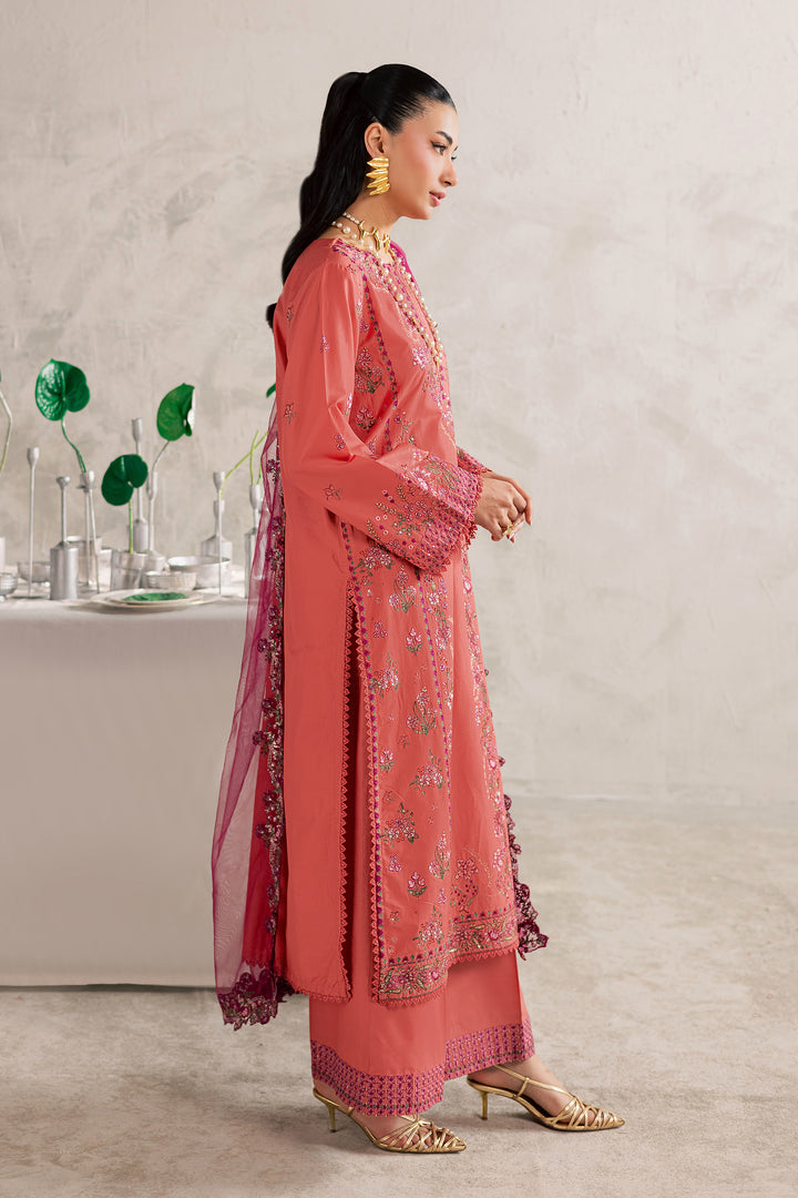 Rust Nazneen 3Pc - Festive Embroidered Lawn