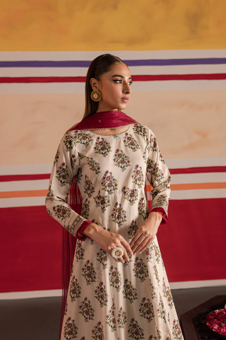 Jahan'Aara 3Pc - Printed Lawn Dress