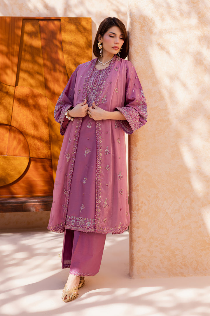 Lina 3Pc - Festive Embroidered Lawn