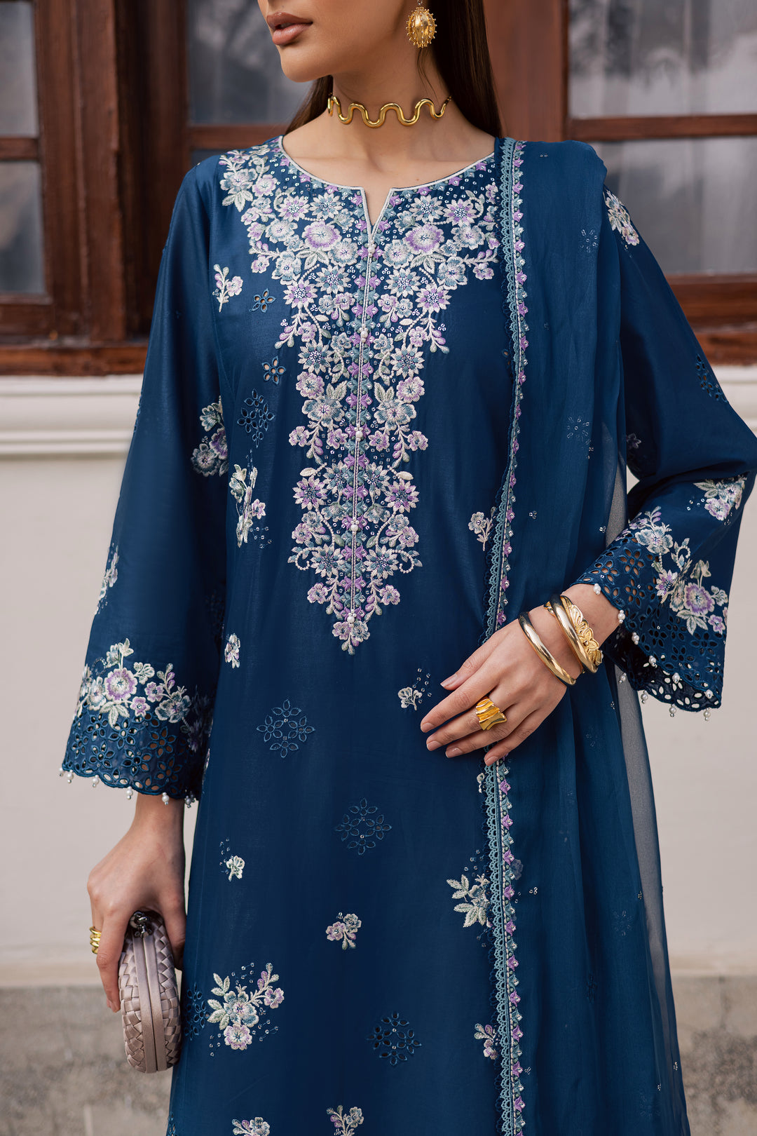 Azraaq 3Pc - Festive Embroidered Lawn