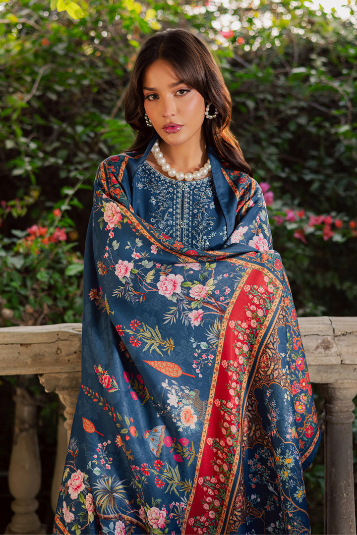 Sea Girl 3Pc - Embroidered Khaddar Dress