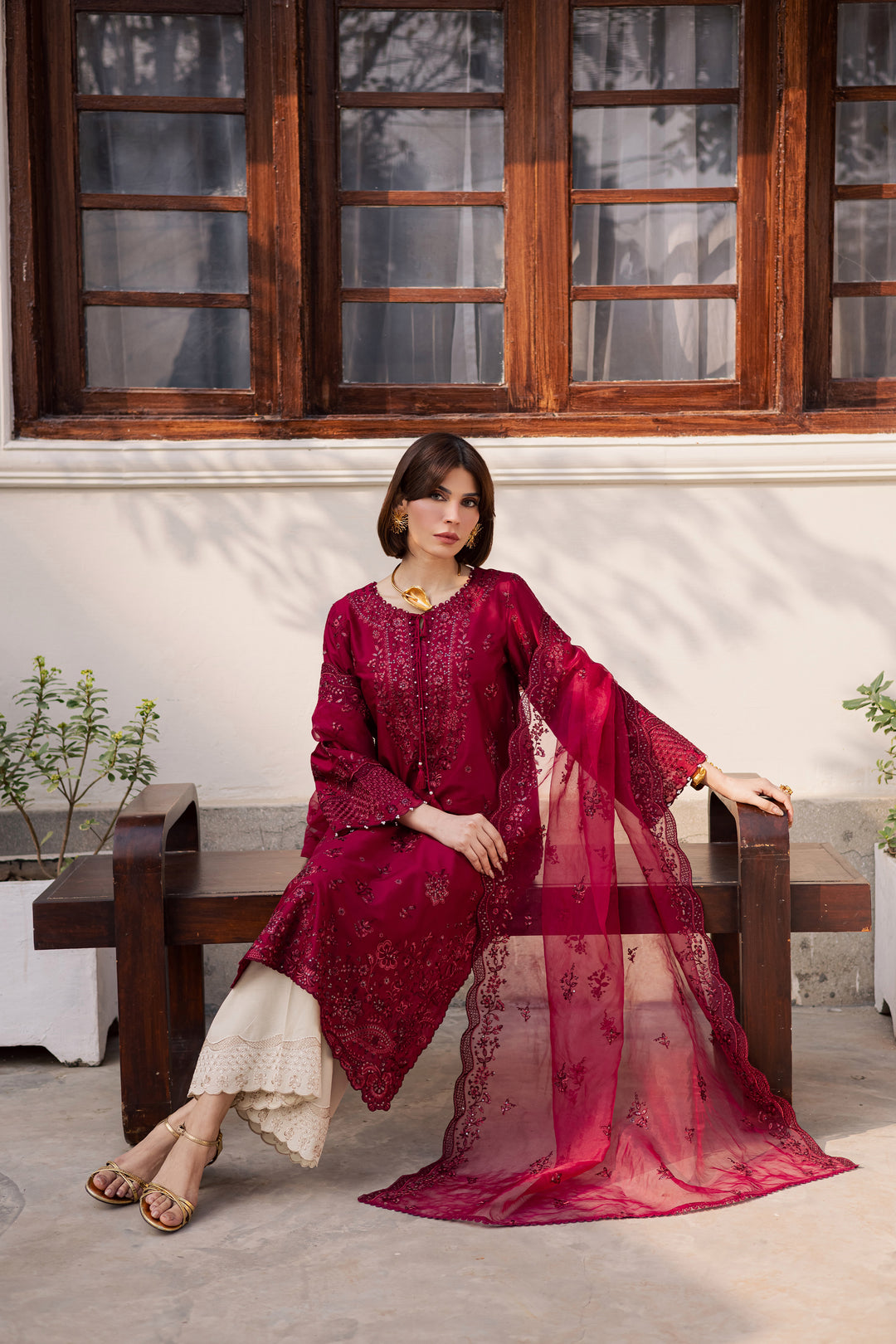 Ecuador 3Pc - Festive Embroidered Lawn