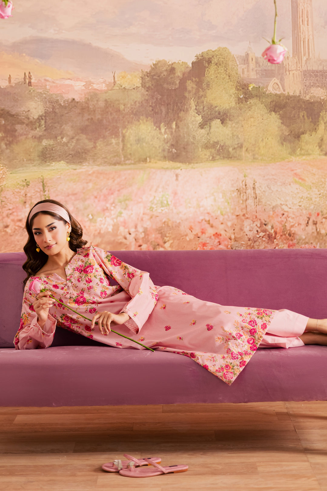 Pink Meadow 2Pc - Printed Lawn Dress