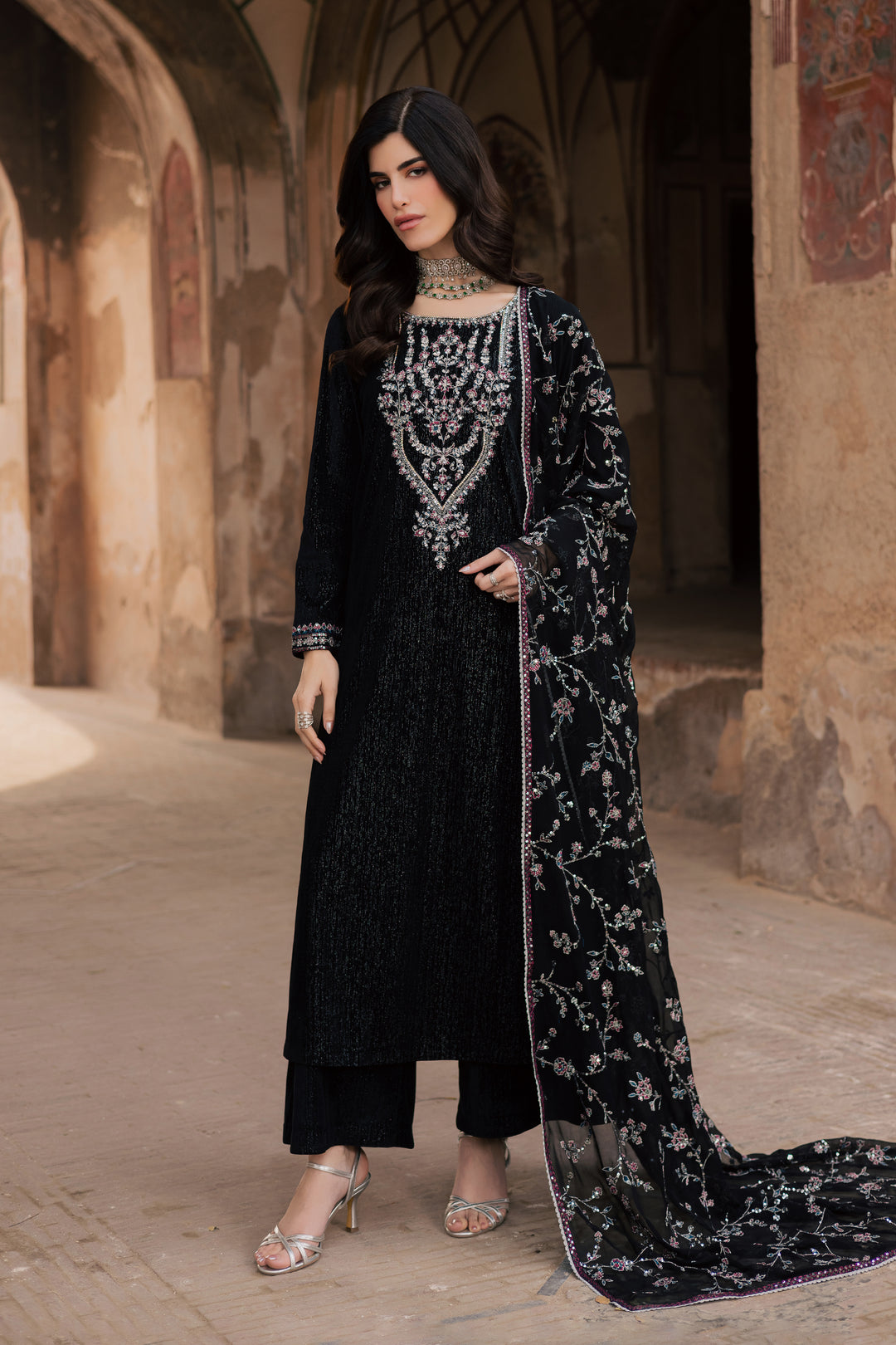 Melissa 3Pc - Velvet Formal Dress