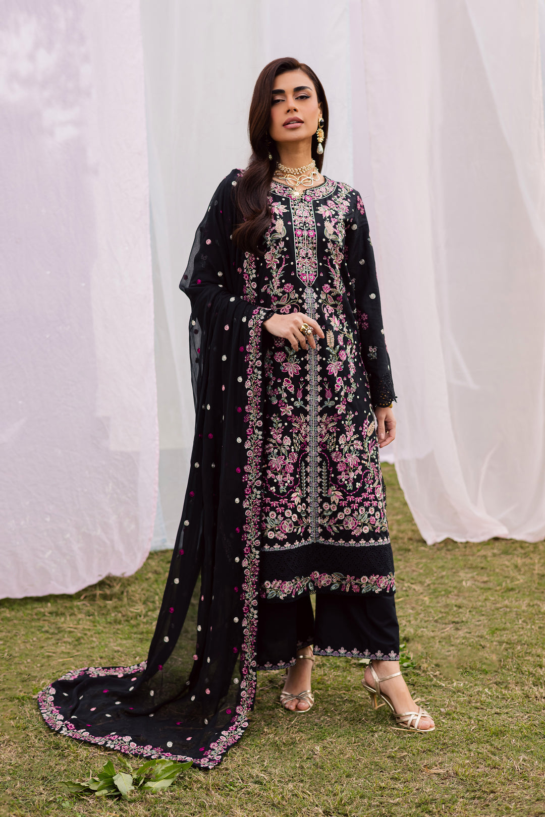Rene 3Pc - Festive Embroidered Lawn