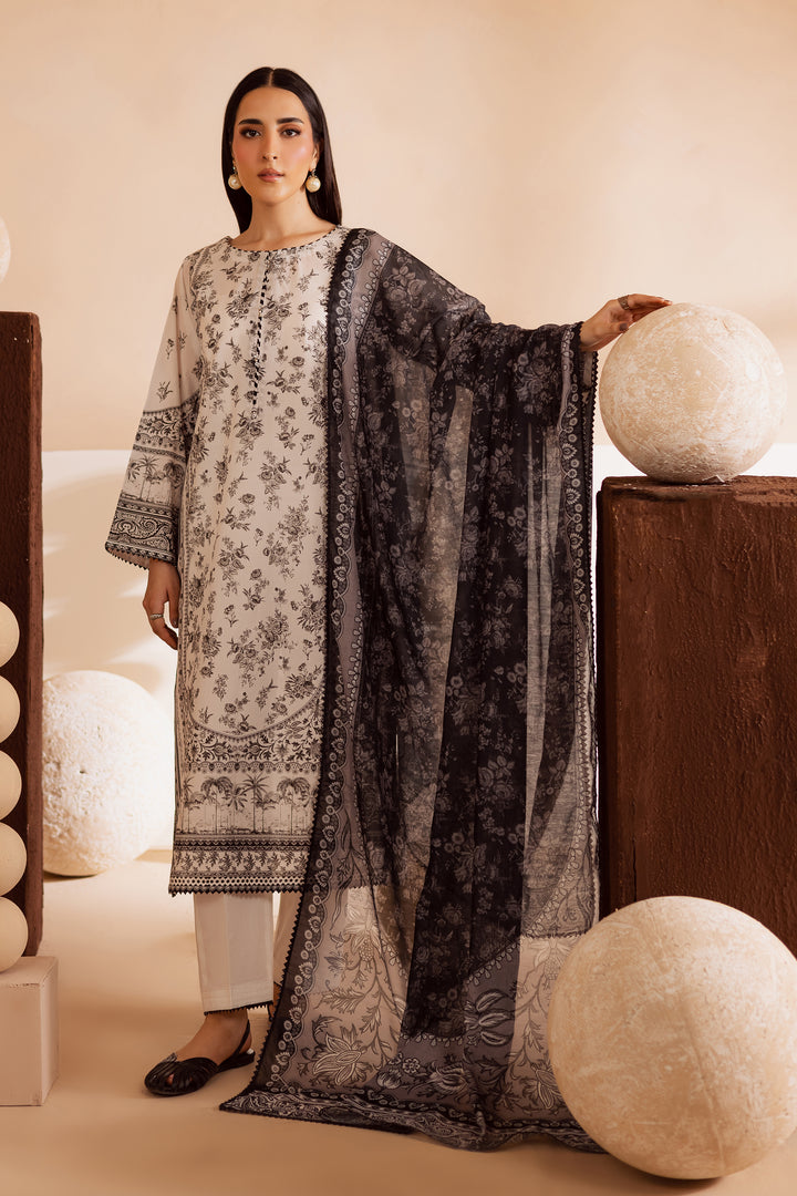 Siyah 3Pc - Printed Lawn Dress