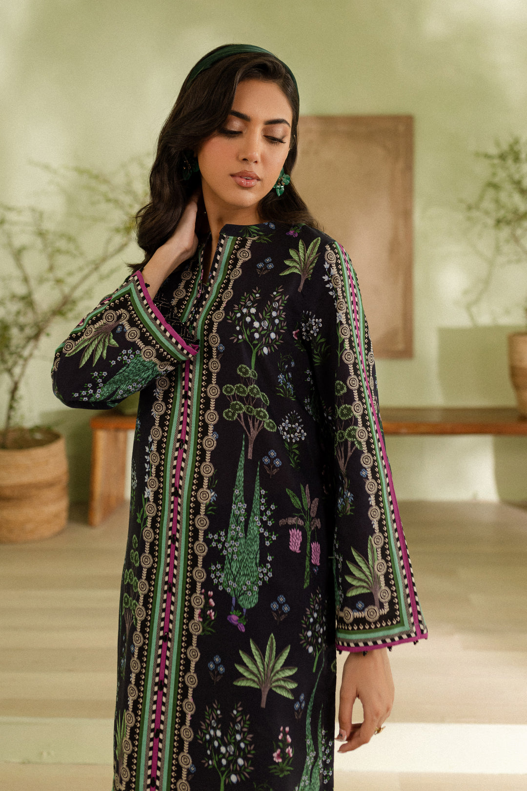 Blue Cypress 2Pc - Printed Khaddar Dress