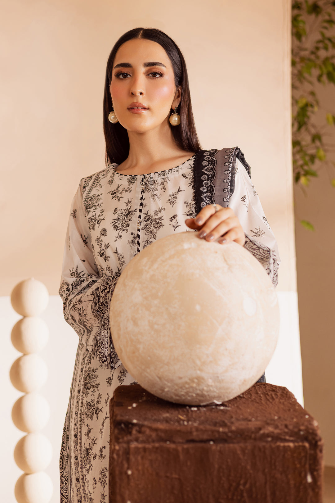 Siyah 3Pc - Printed Lawn Dress