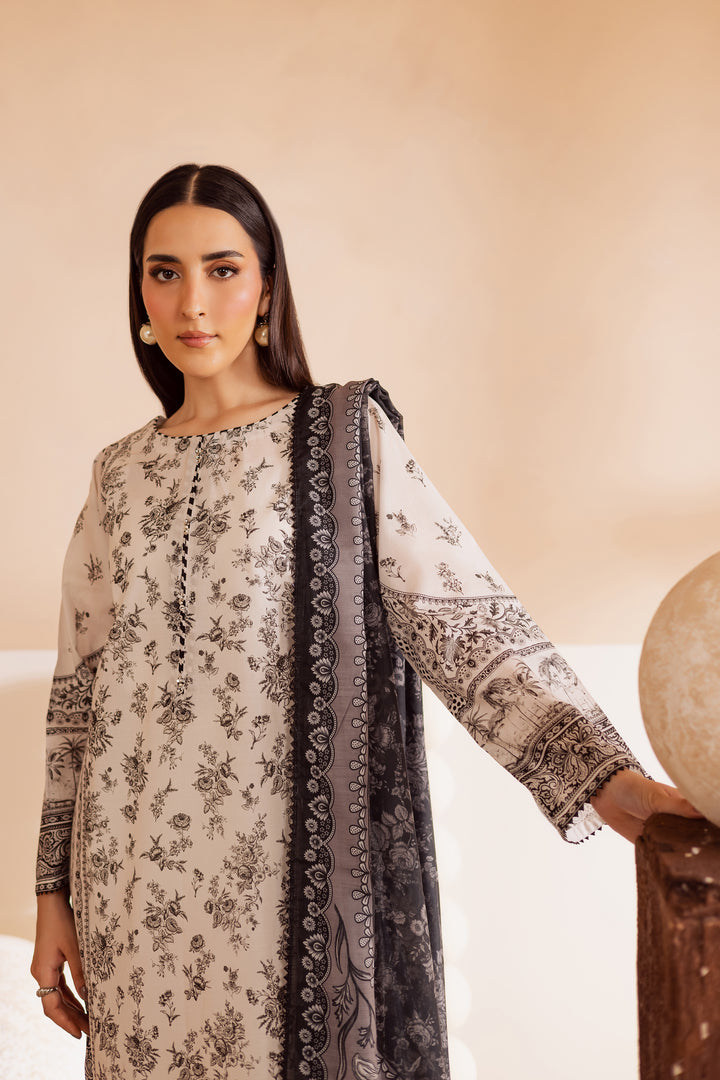 Siyah 3Pc - Printed Lawn Dress