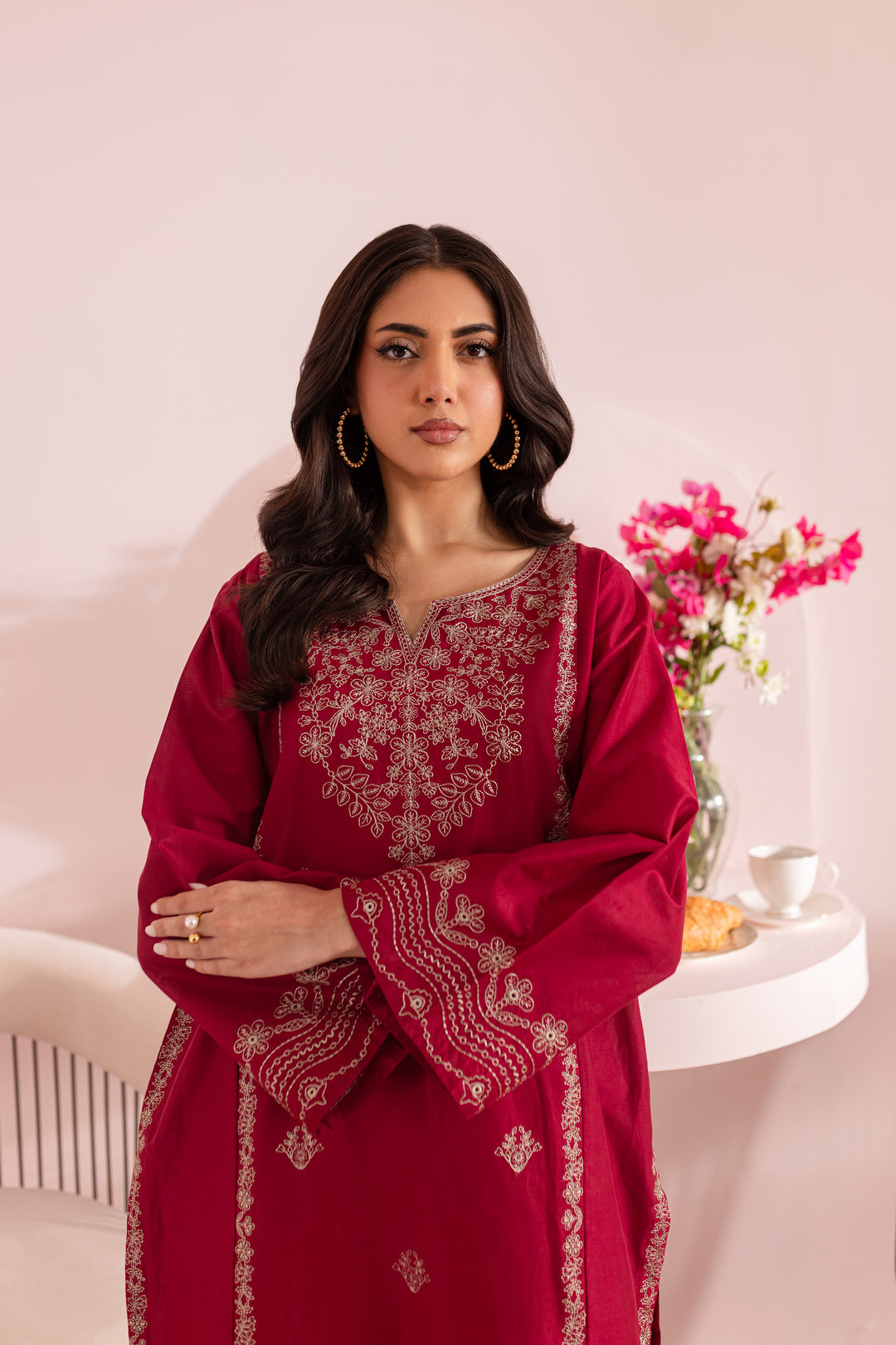 Ruby Rine 2Pc - Embroidered Lawn Dress