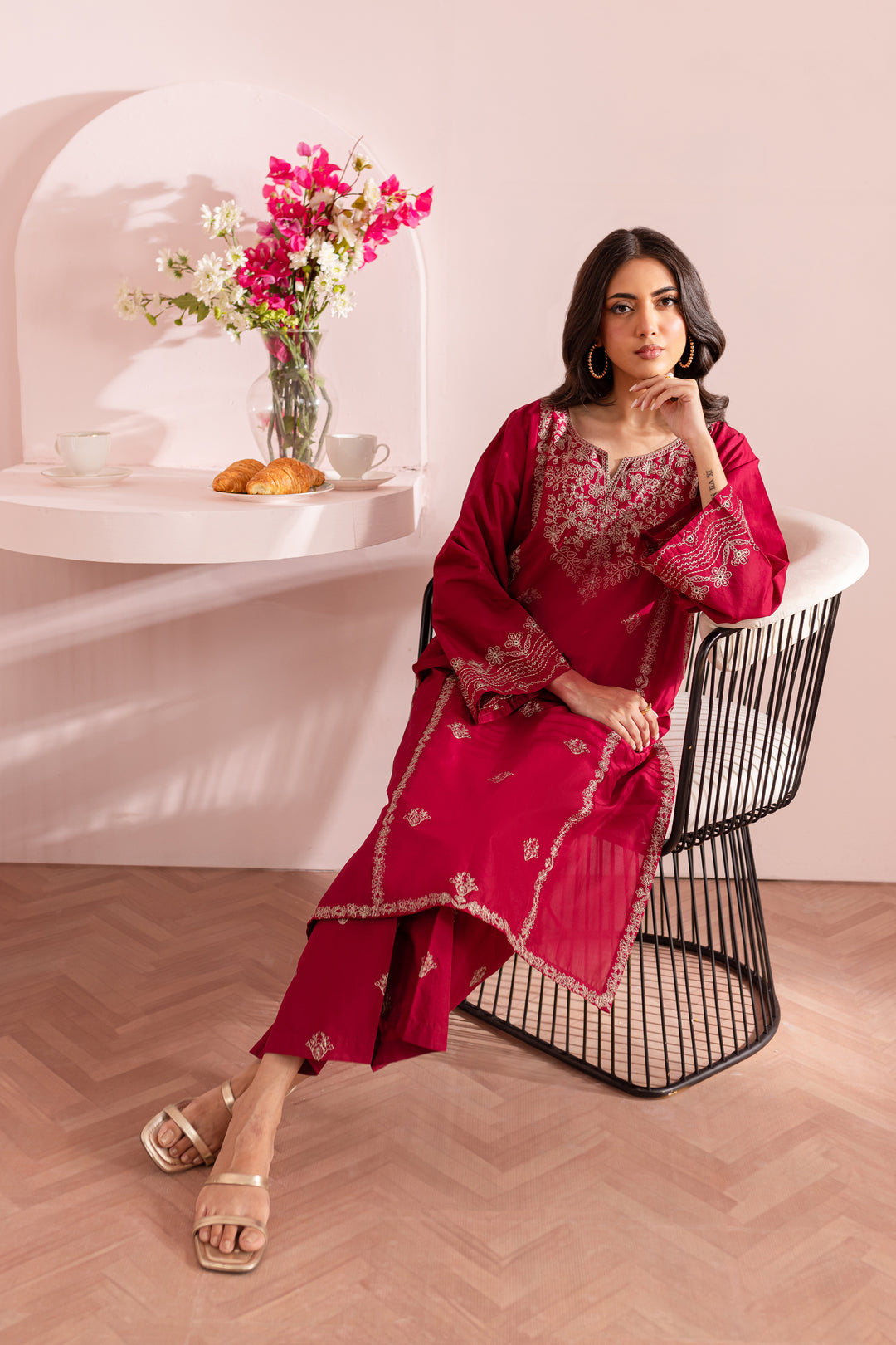 Ruby Rine 2Pc - Embroidered Lawn Dress