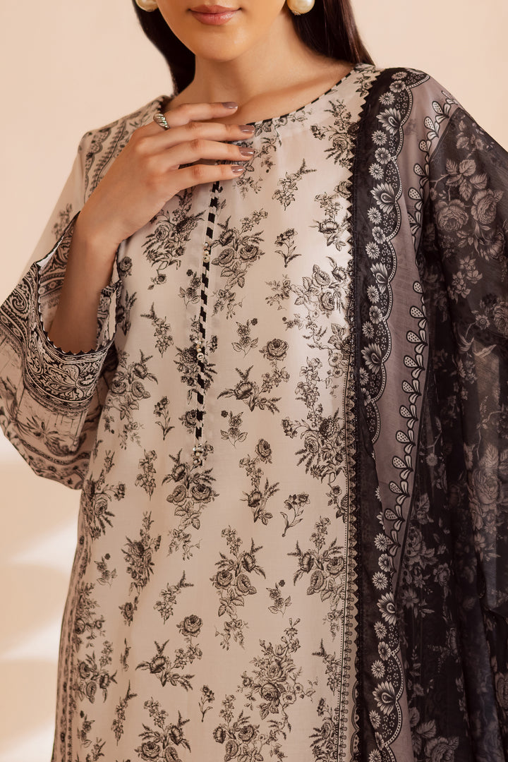 Siyah 3Pc - Printed Lawn Dress