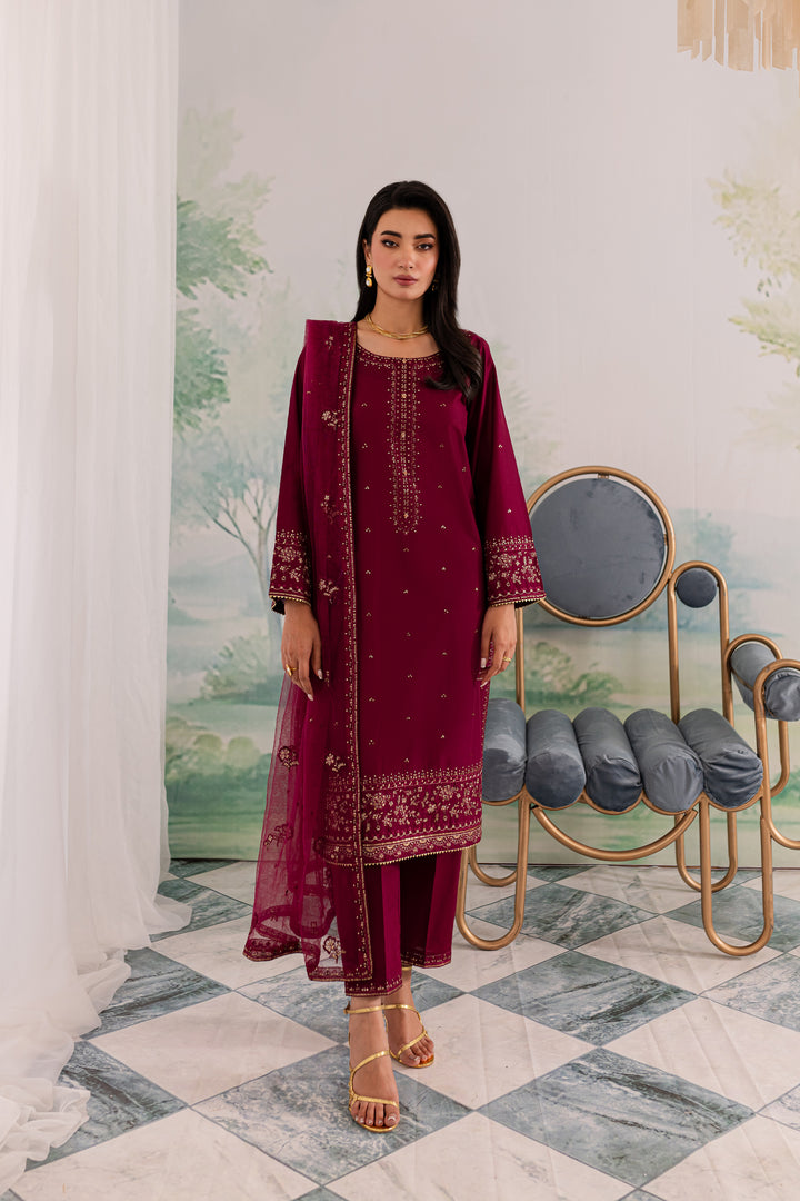 Ajax 3Pc - Embroidered Lawn Dress